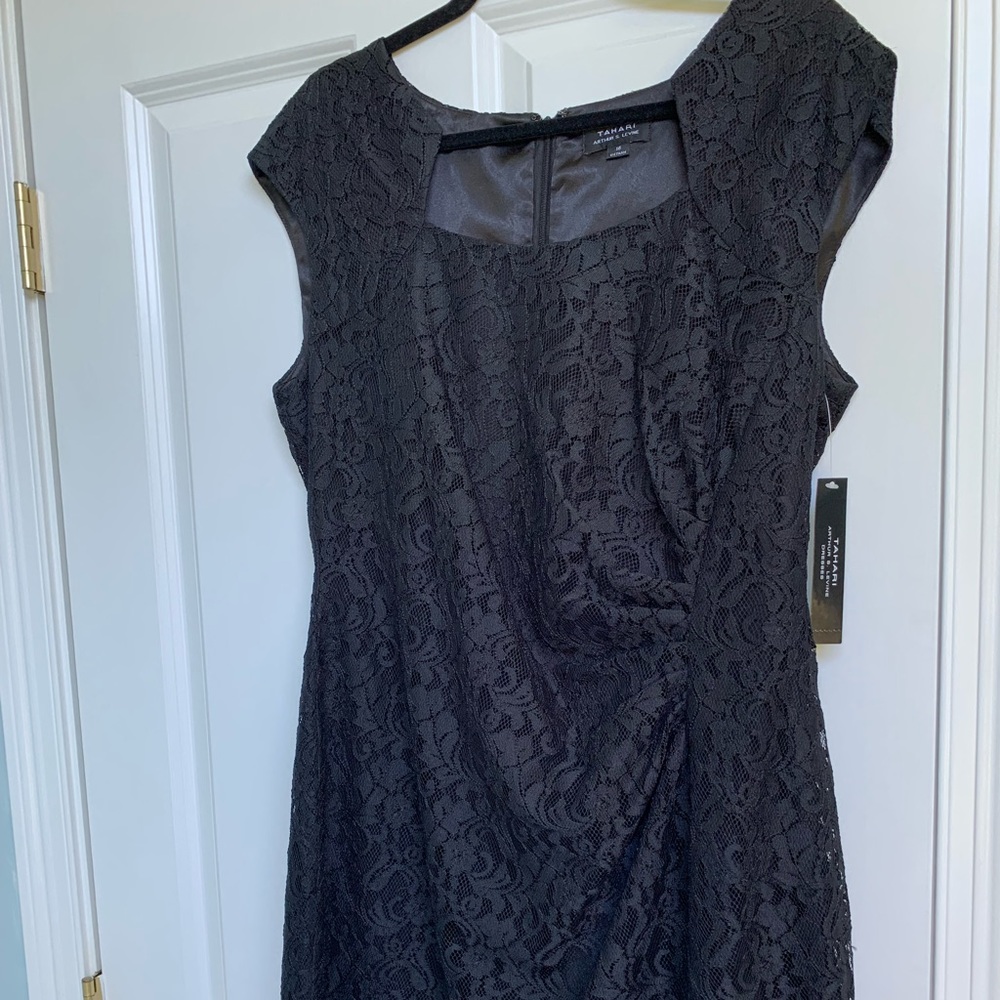 NWT Tahari lace LBD, black dress, Size 16